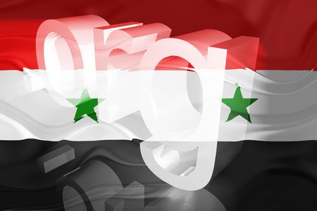 Flag of Syria, national country symbol illustration wavy org organization websiteの写真素材