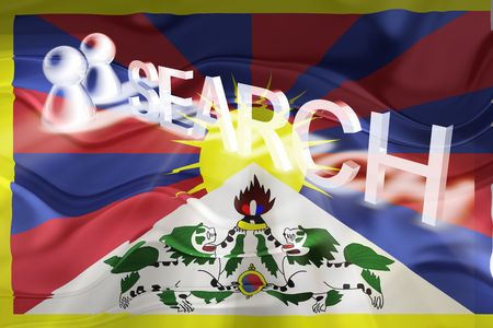 Flag of Tibet, national symbol illustration clipart wavy internet search technologyの写真素材