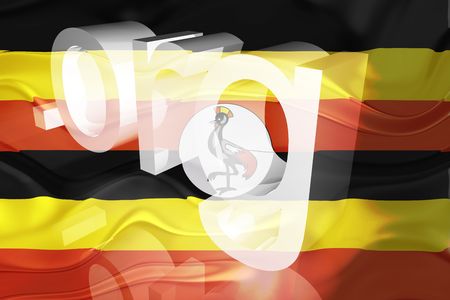 Flag of Uganda, national country symbol illustration wavy org organization websiteの写真素材