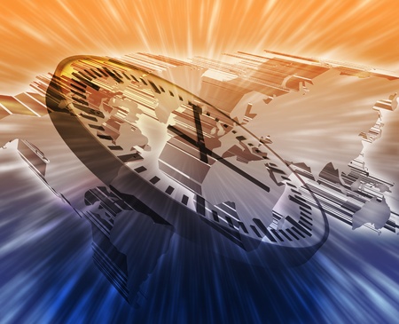 Time management worldwide global concept abstract illustration