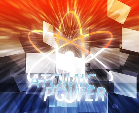 Atomic nuclear energy power scientific research concept background illustration