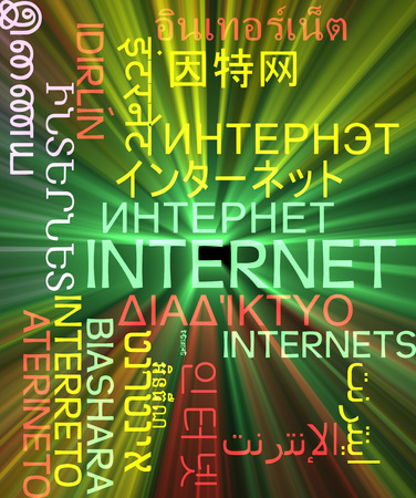 Background concept wordcloud multilanguage international many language illustration of internet glowing lightの写真素材