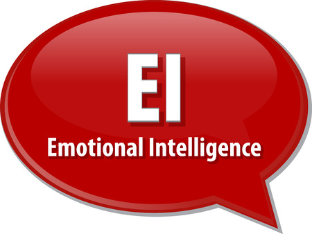 word speech bubble illustration of business acronym term EI emotional intelligenceの写真素材