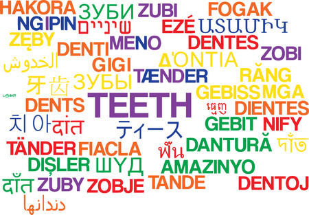 Background concept wordcloud multilanguage international many language illustration of teethの写真素材