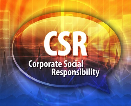 word speech bubble illustration of business acronym term CSR Corporate Social Responsibilityの写真素材