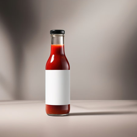 Tomato sauce ketchup, generic product packaging mocking photoの素材