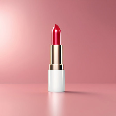 Lady cosmetic makeup lipstick, blank generic product packaging mockup photoの素材