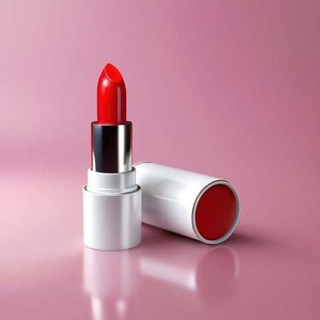 Lady cosmetic makeup lipstick, blank generic product packaging mockup photoの素材
