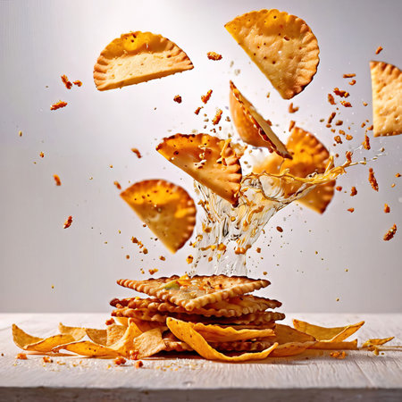 Nacho chips, mexican fried corn tortilla snacksの素材