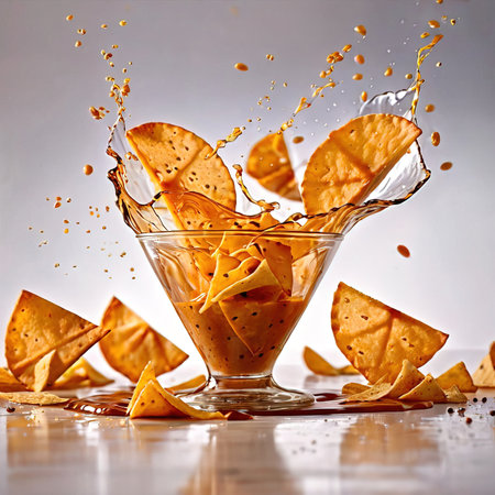 Nacho chips, mexican fried corn tortilla snacksの素材