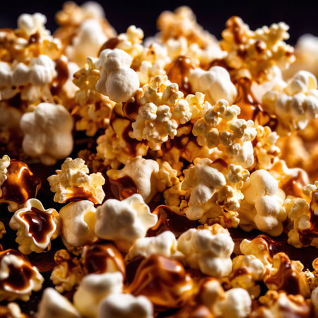 Cinema style caramel popcorn, rich with butter and syrupの素材