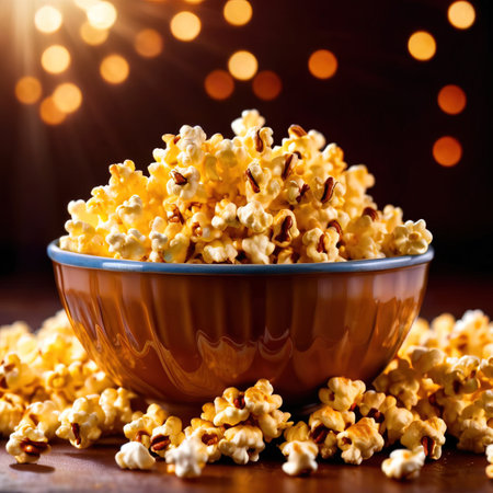 Cinema style caramel popcorn, rich with butter and syrupの素材