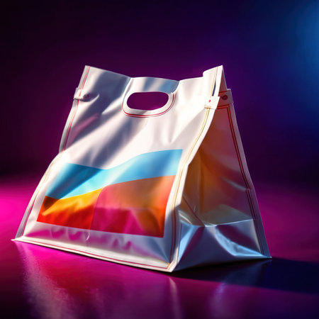 Plastic bag pouch, generic blank product packaging mockupの素材