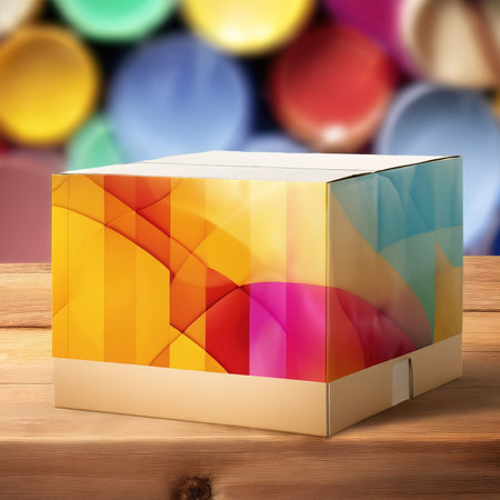 Blank empty generic cardboard box container, product packaging mockupの素材