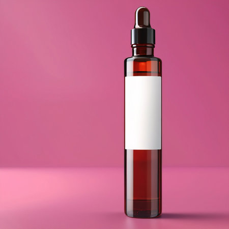 Dropper bottle for medicine or cosmetics liquid, blank generic product packaging mockupの素材