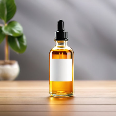 Dropper bottle for medicine or cosmetics liquid, blank generic product packaging mockupの素材