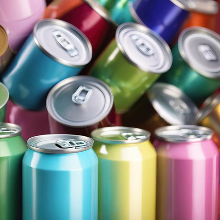 Soda drink or beer can, metail container for liquids, generic blank product packaging mockupの素材