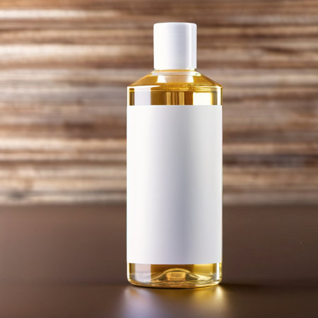 Bottle of shampoo, body wash, or similar liquid, blank generic empty product packaging mockupの素材