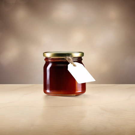 Jar of berry jam, strawberry fruit preserves jelly, blank generic product packaging mockupの素材