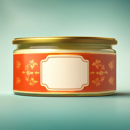 Mayonnaise in glass jar, blank empty generic product packaging mockupの素材