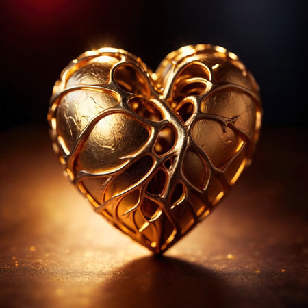 Heart made from gold, precious and goodの素材
