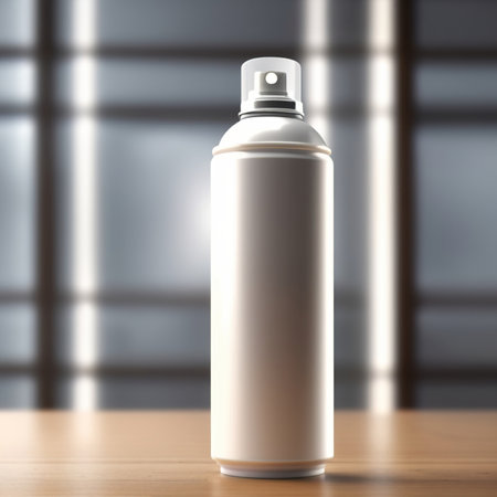 Aerosol spray can, empty blank generic product packaging mockupの素材