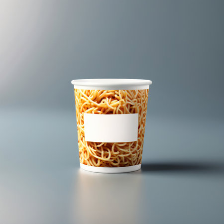 Instant cup noodles, empty blank generic product packaging mockupの素材