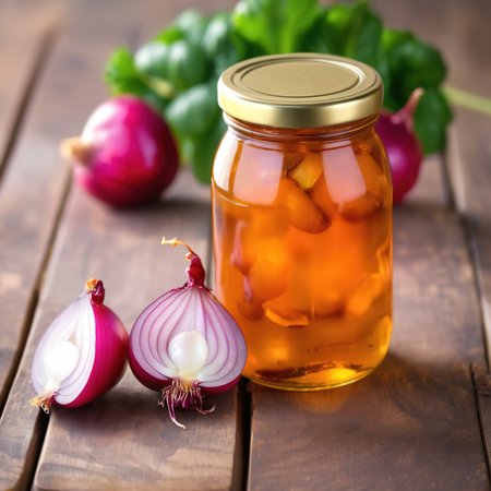 Glass jar of pickled onions, empty blank generic product packaging mockupの素材
