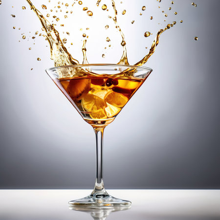 Martini cocktail, mixed alcoholic drink served in glassの素材