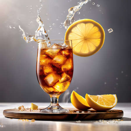 Long Island Ice Tea cocktail, mixed alcoholic drink served in glassの素材