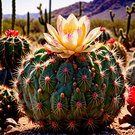 Cactus plant, living growing in natureの素材