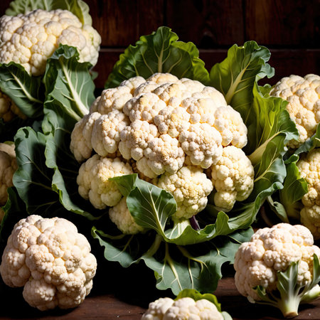 Cauliflower fresh raw organic vegetableの素材