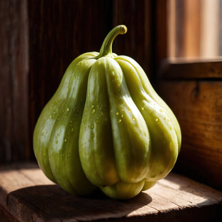 Chayote fresh raw organic vegetableの素材