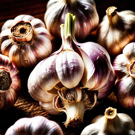 Garlic fresh raw organic vegetableの素材