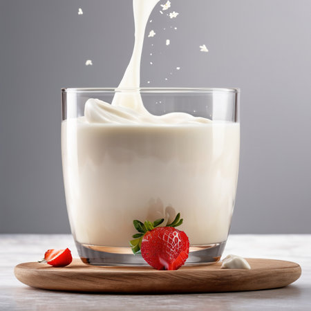 Milk, dairy drink served in glass, dynamic splash effectの素材