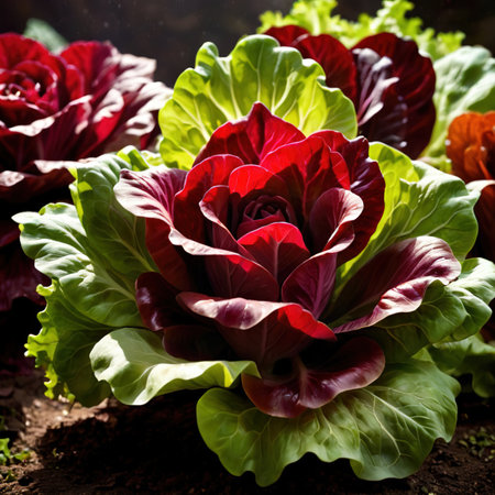 Lettuce fresh raw organic vegetable, veggieの素材