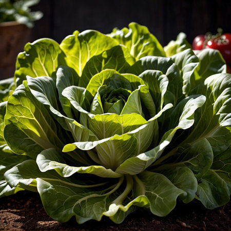 Lettuce fresh raw organic vegetable, veggieの素材