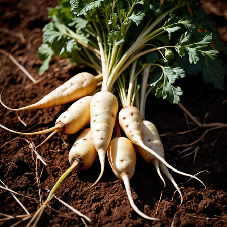 Parsnip fresh raw organic vegetableの素材