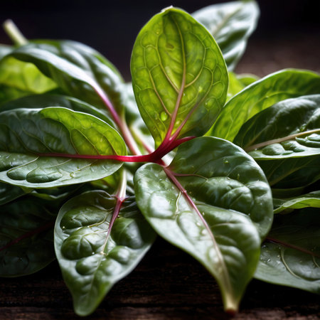 Spinach fresh raw organic vegetableの素材