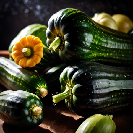 Zucchini fresh raw organic vegetableの素材