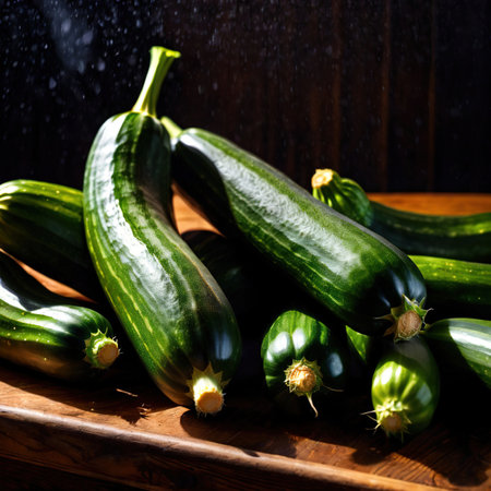 Zucchini fresh raw organic vegetableの素材