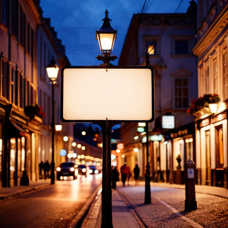 Blank, empty, street traffic sign on roadの素材