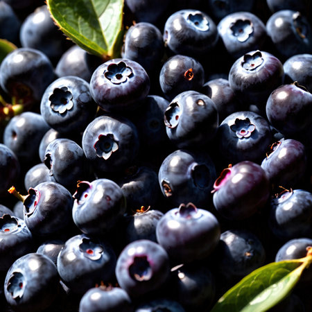 Blueberry fresh raw organic fruitの素材