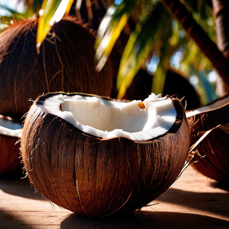 Coconut fresh raw organic fruitの素材