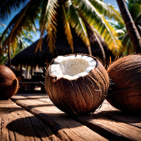 Coconut fresh raw organic fruitの素材