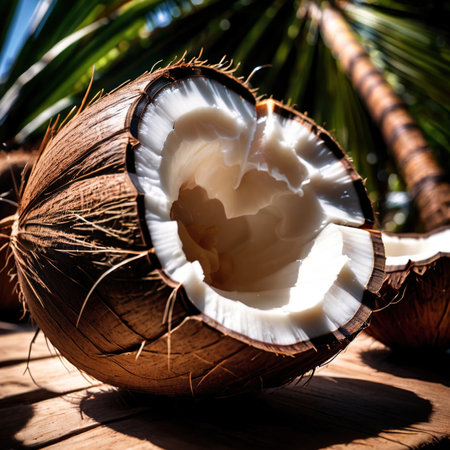 Coconut fresh raw organic fruitの素材