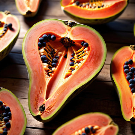Papaya fresh raw organic fruitの素材