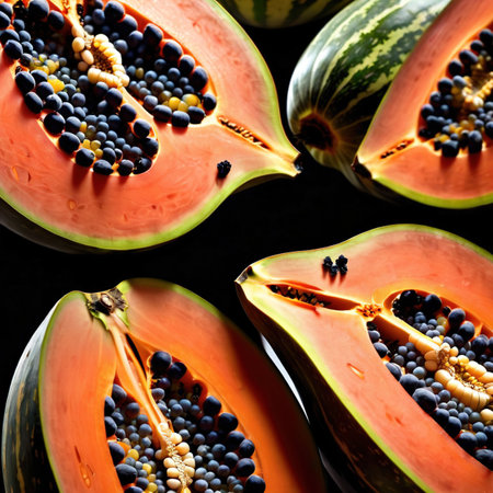 Papaya fresh raw organic fruitの素材