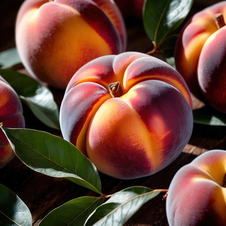 Peach fresh raw organic fruitの素材