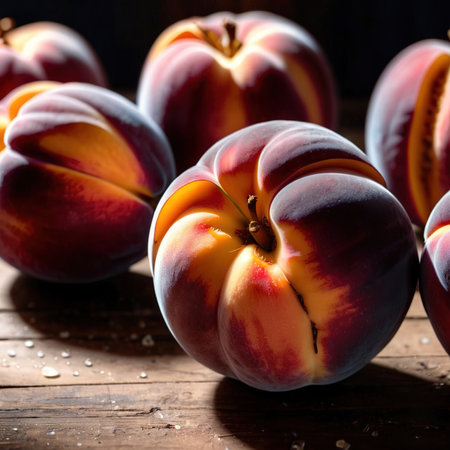 Peach fresh raw organic fruitの素材
